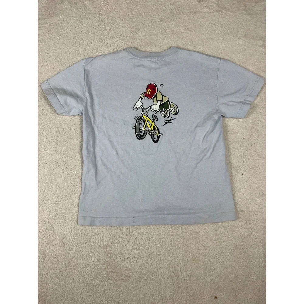 Gap Graphic T-Shirt Kids Medium Blue BMX Biking Retro Skater Tee
